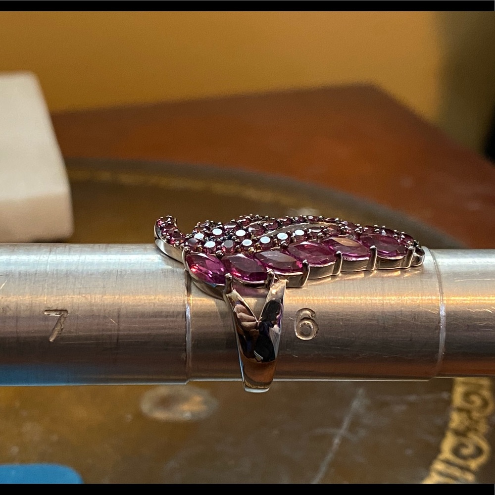 NWOT RASPBERRY RHODOLITE STERLING RING - Picture 3 of 12